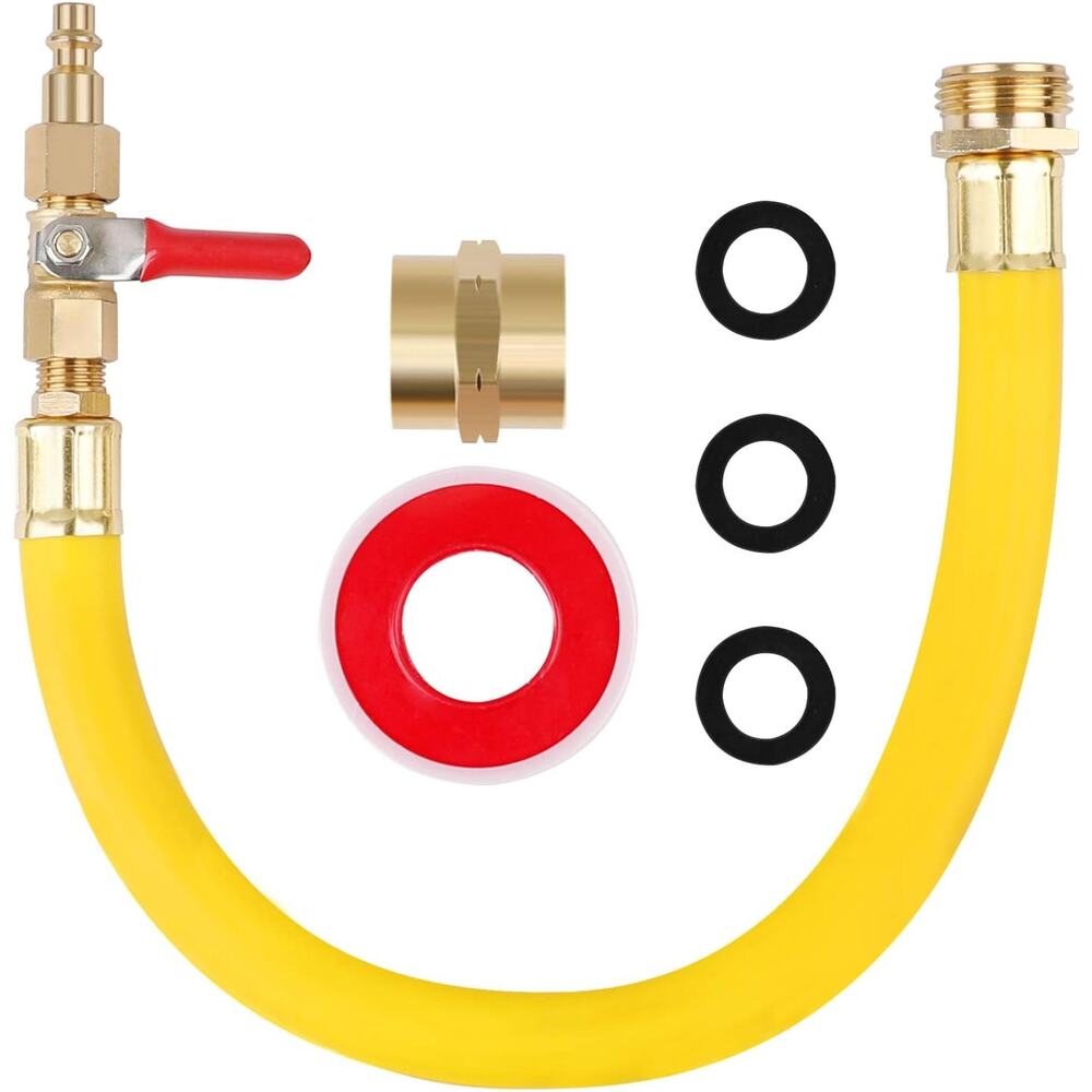 RV Winterizing Blowout Kit Air Compressor to 3/4” Garden Hose Adapter w Valve